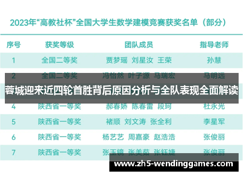 蓉城迎来近四轮首胜背后原因分析与全队表现全面解读